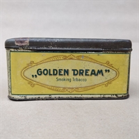 golden drem gul smoking tobacca a/s N.B. Clemmensen Nakskov tobaks dåse  retro blikæske